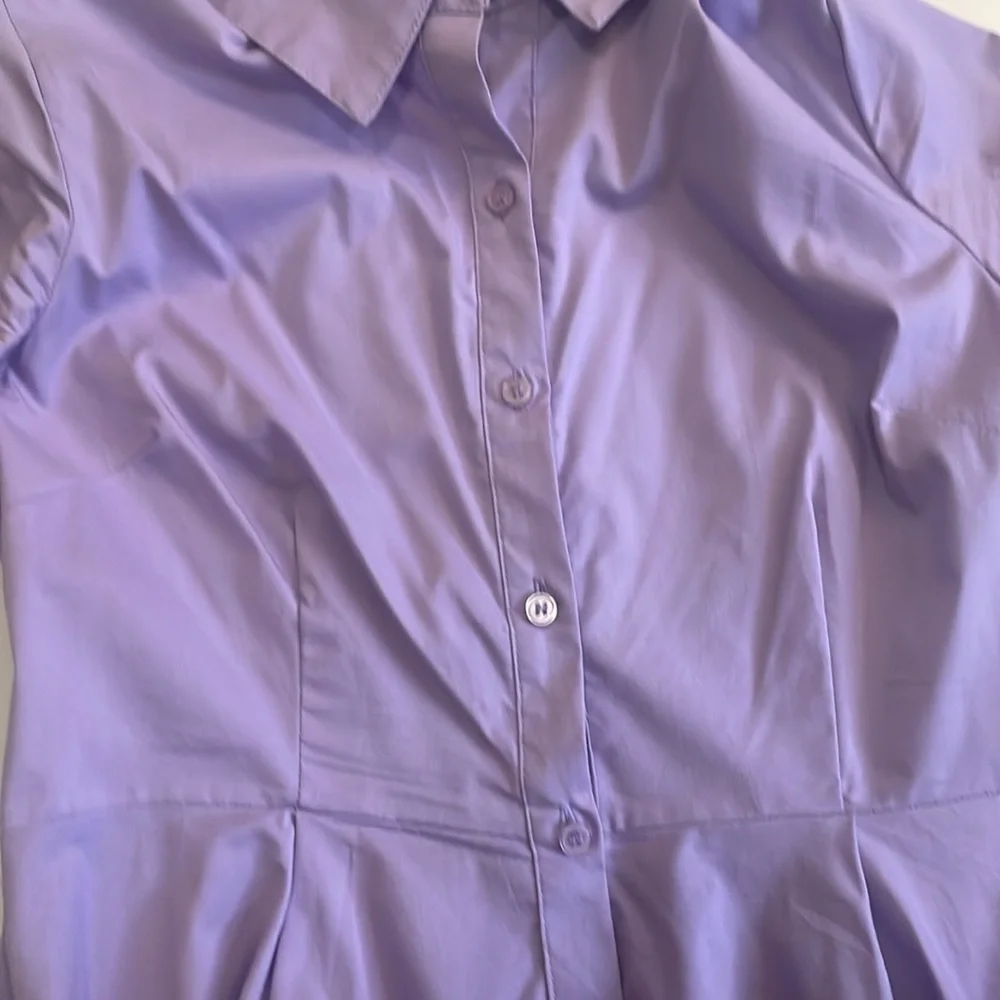 New York & Company Purple high low shirt size small - Picture 3 of 6